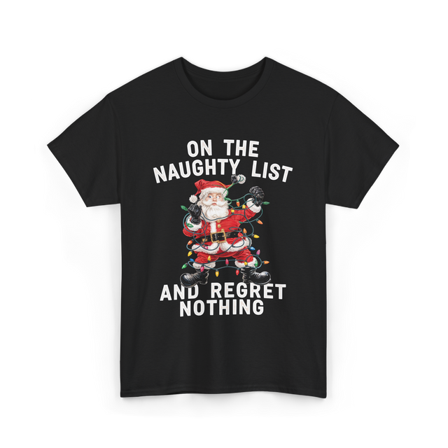 On the Naughty List Santa T-Shirt - Black