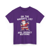 On the Naughty List Santa T-Shirt - Purple