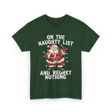 On the Naughty List Santa T-Shirt - Forest Green