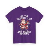 On the Naughty List Santa T-Shirt - Purple