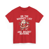 On the Naughty List Santa T-Shirt - Red