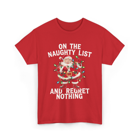 On the Naughty List Santa T-Shirt - Red