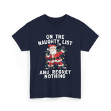 On the Naughty List Santa T-Shirt - Navy