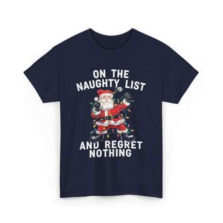 On the Naughty List Santa T-Shirt - Navy