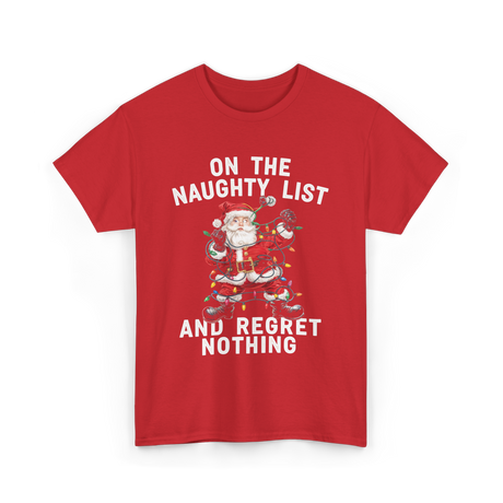 On the Naughty List Santa T-Shirt - Red