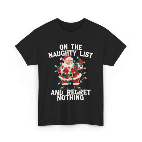 On the Naughty List Santa T-Shirt - Black