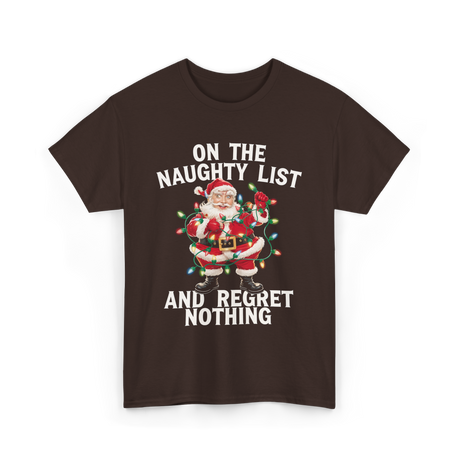 On the Naughty List Santa T-Shirt - Dark Chocolate