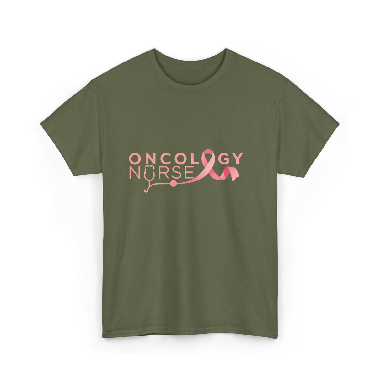 Oncology Nurse Cancer Awareness Nurse T-Shirt - Military Green