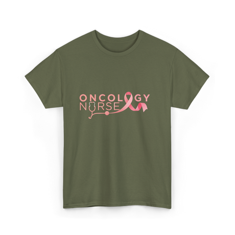 Oncology Nurse Cancer Awareness Nurse T-Shirt - Military Green