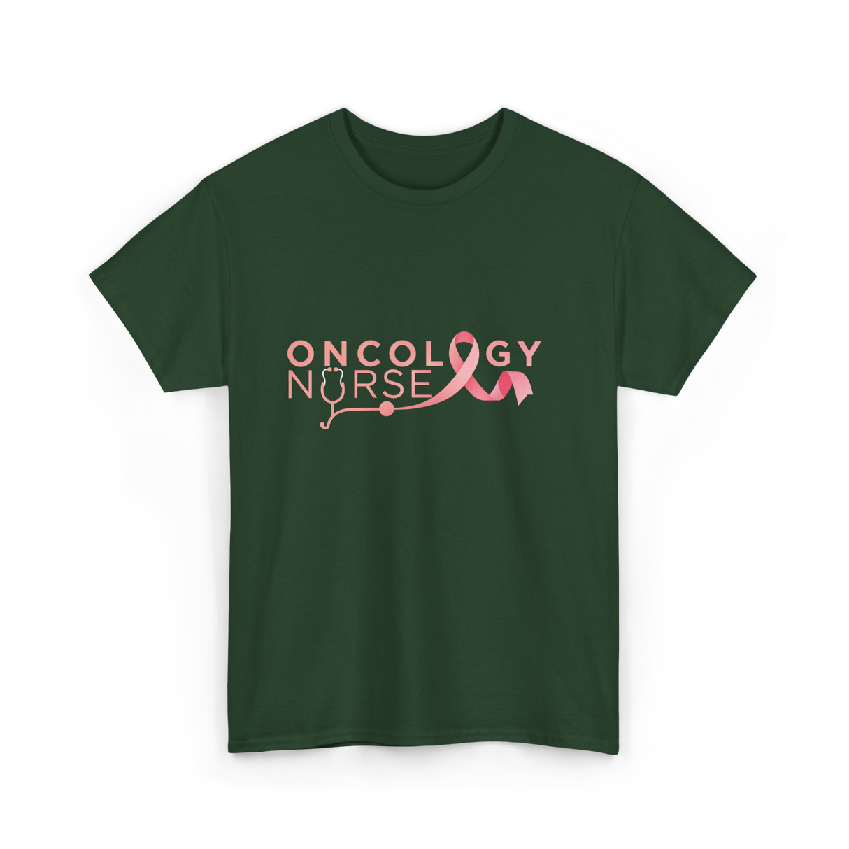 Oncology Nurse Cancer Awareness Nurse T-Shirt - Forest Green