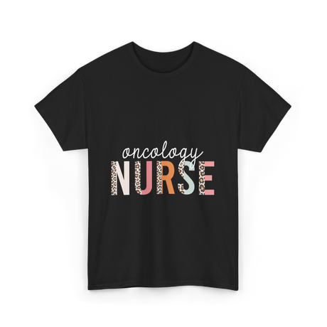 Oncology Nurse Nursing School Leopard Print T-Shirt - Black