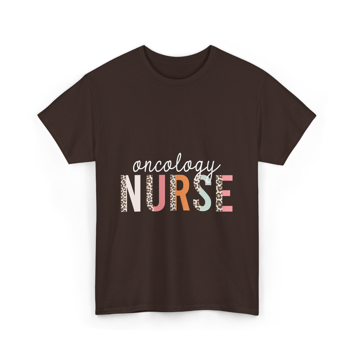 Oncology Nurse Nursing School Leopard Print T-Shirt - Dark Chocolate