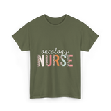 Oncology Nurse Nursing School Leopard Print T-Shirt - Military Green