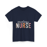 Oncology Nurse Nursing School Leopard Print T-Shirt - Navy