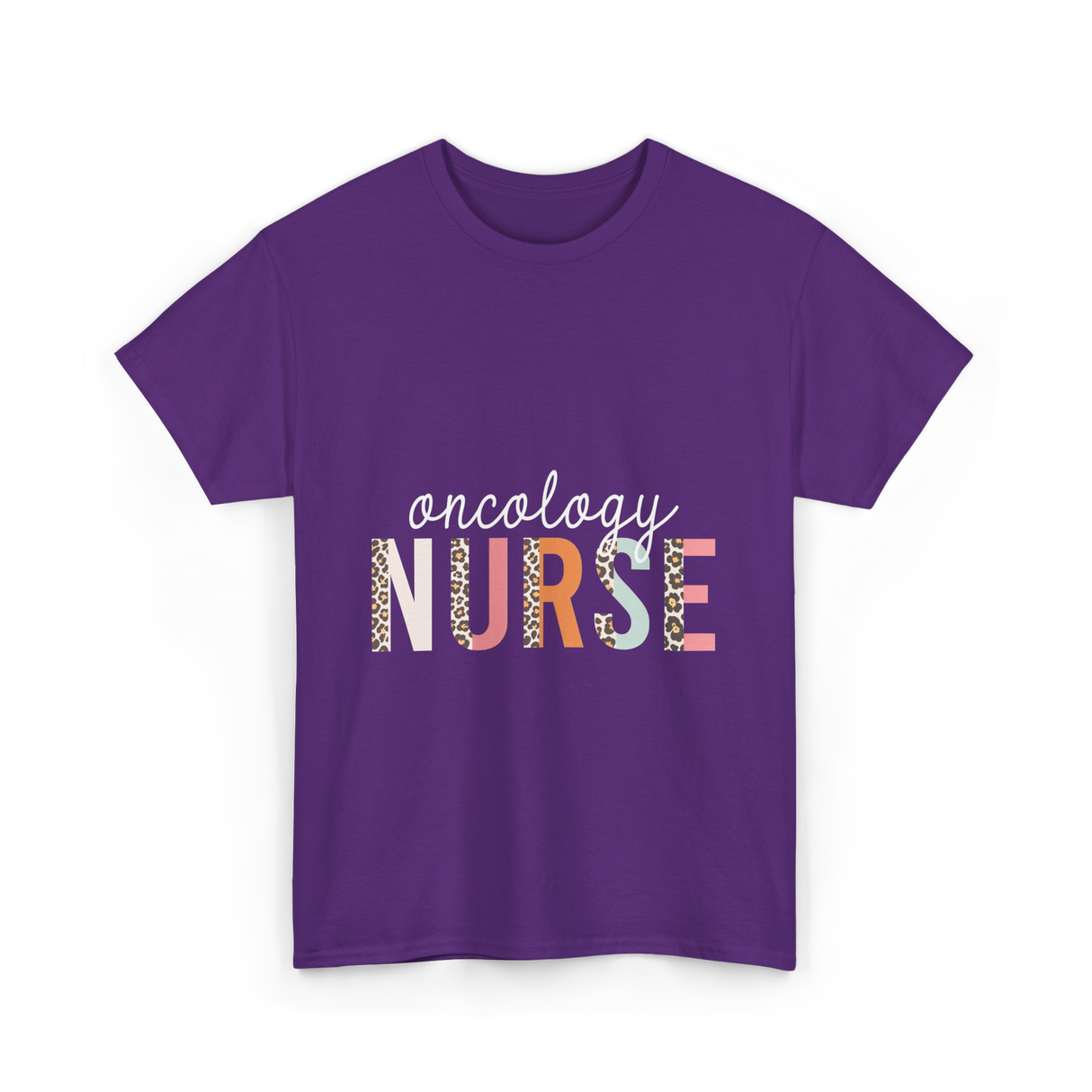 Oncology Nurse Nursing School Leopard Print T-Shirt - Purple