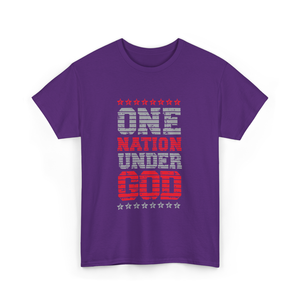 One Nation Under God Patriotic T-Shirt - Purple