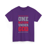 One Nation Under God Patriotic T-Shirt - Purple