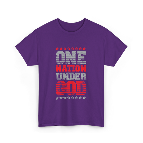 One Nation Under God Patriotic T-Shirt - Purple