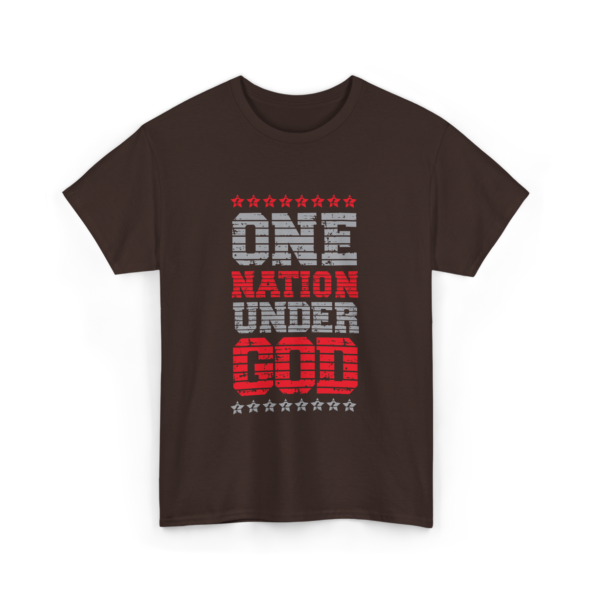 One Nation Under God Patriotic T-Shirt - Dark Chocolate