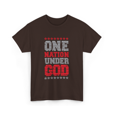 One Nation Under God Patriotic T-Shirt - Dark Chocolate