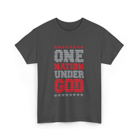 One Nation Under God Patriotic T-Shirt - Dark Heather