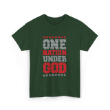 One Nation Under God Patriotic T-Shirt - Forest Green