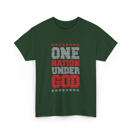 One Nation Under God Patriotic T-Shirt - Forest Green