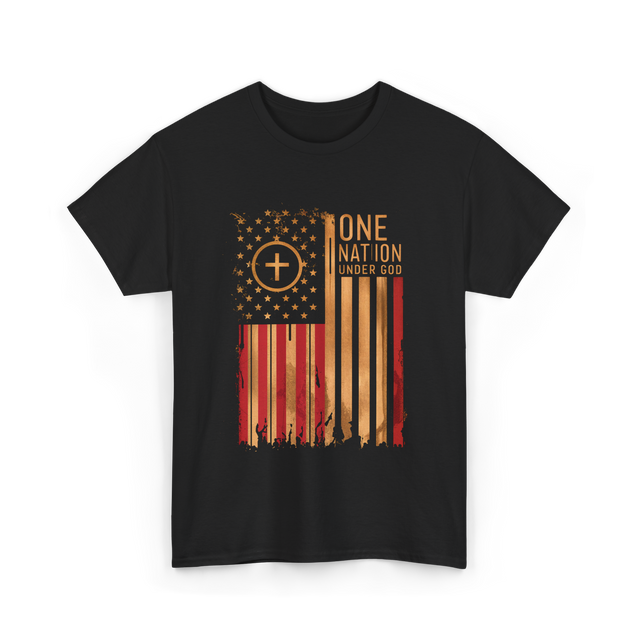 One Nation Under God Patriotism T-Shirt - Black