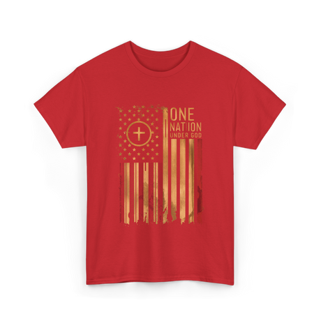 One Nation Under God Patriotism T-Shirt - Red