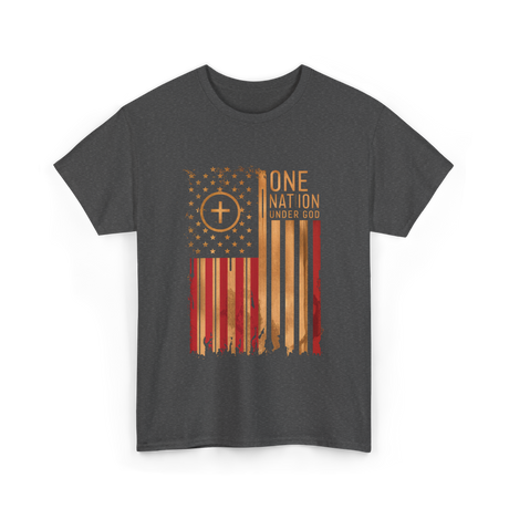 One Nation Under God Patriotism T-Shirt - Dark Heather