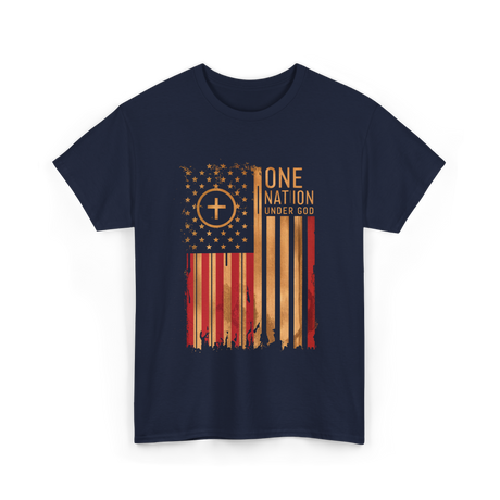 One Nation Under God Patriotism T-Shirt - Navy