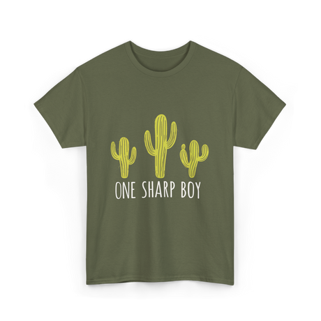 One Sharp Boy Cactus Cacti T-Shirt - Military Green
