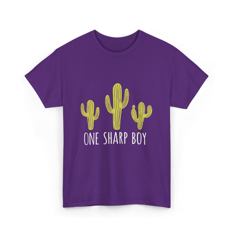 One Sharp Boy Cactus Cacti T-Shirt - Purple