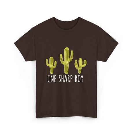 One Sharp Boy Cactus Cacti T-Shirt - Dark Chocolate