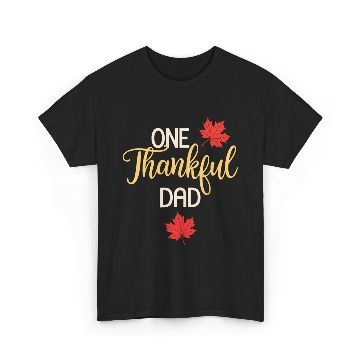 One Thankful Dad Thanksgiving T-Shirt - Black