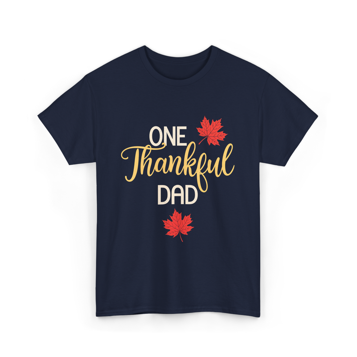 One Thankful Dad Thanksgiving T-Shirt - Navy