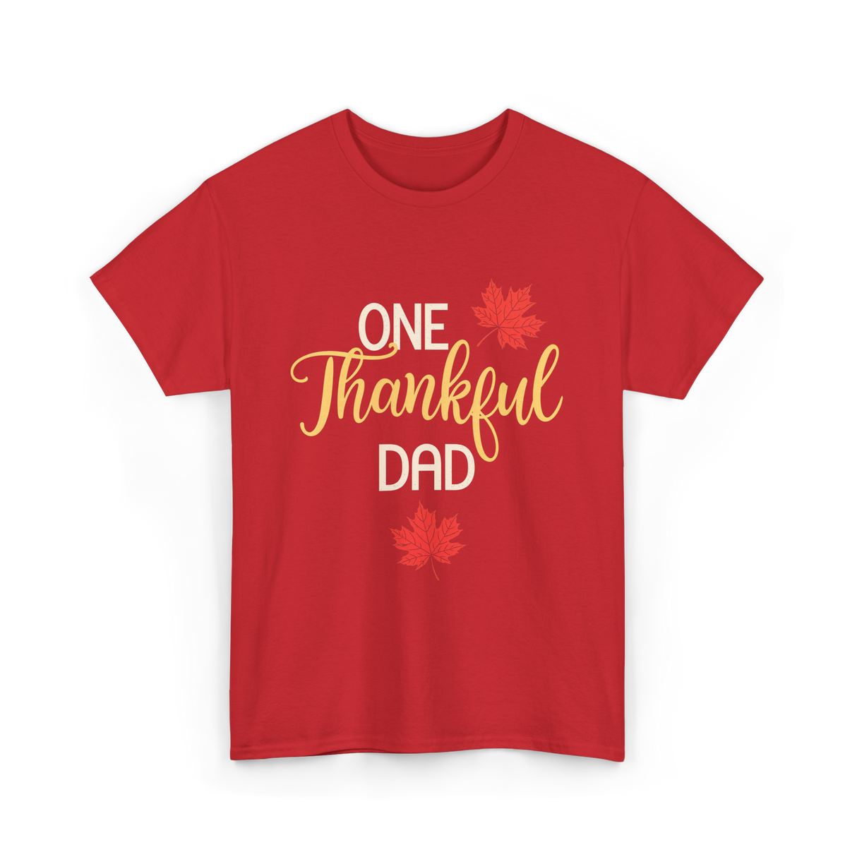 One Thankful Dad Thanksgiving T-Shirt - Red