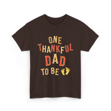 One Thankful Dad To Be Announcement T-Shirt - Dark Chocolate