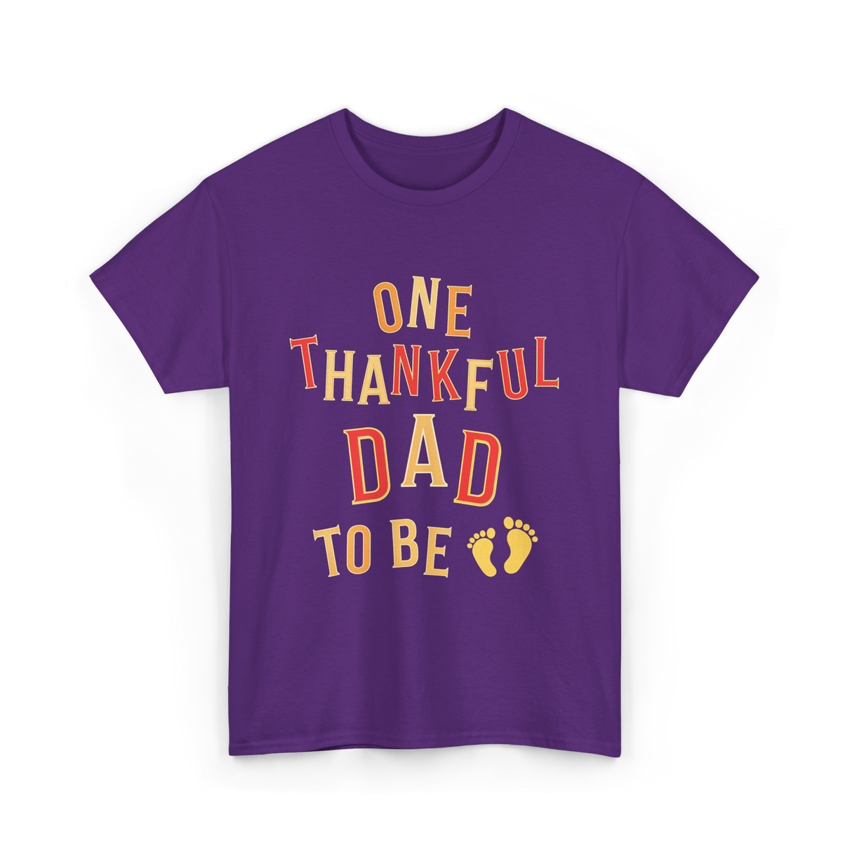 One Thankful Dad To Be Announcement T-Shirt - Purple