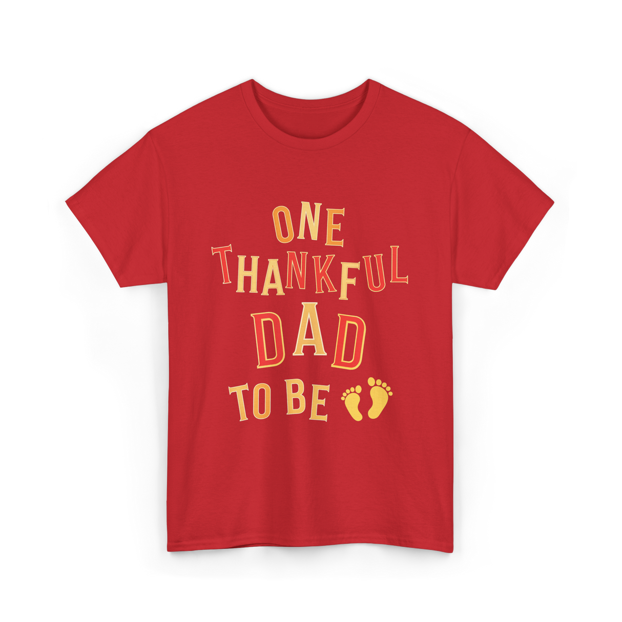 One Thankful Dad To Be Announcement T-Shirt - Red