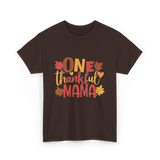 One Thankful Mama Thanksgiving Mother T-Shirt - Dark Chocolate
