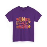 One Thankful Mama Thanksgiving Mother T-Shirt - Purple