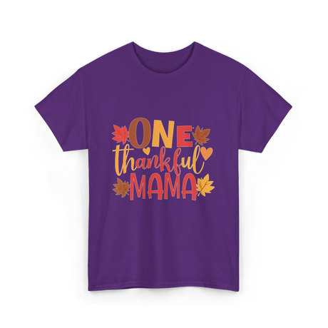 One Thankful Mama Thanksgiving Mother T-Shirt - Purple