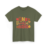One Thankful Mama Thanksgiving Mother T-Shirt - Military Green