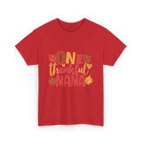 One Thankful Mama Thanksgiving Mother T-Shirt - Red
