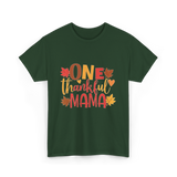 One Thankful Mama Thanksgiving Mother T-Shirt - Forest Green