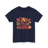 One Thankful Mama Thanksgiving Mother T-Shirt - Navy