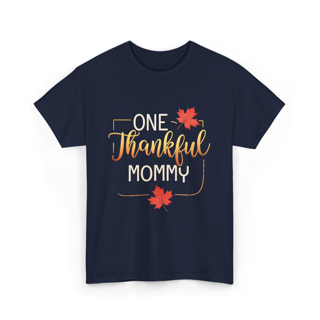 One Thankful Mommy Thanksgiving T-Shirt - Navy