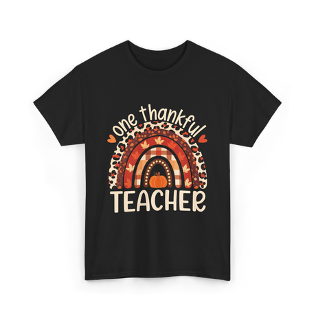 One Thankful Teacher Thanksgiving Teacher T-Shirt - Black