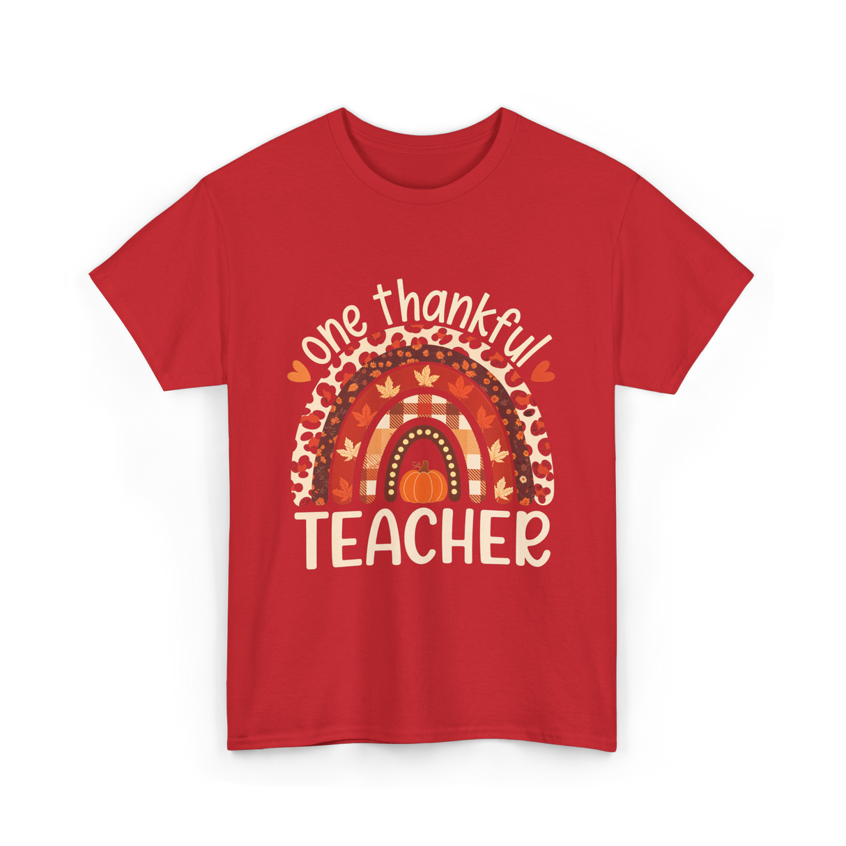 One Thankful Teacher Thanksgiving Teacher T-Shirt - Red